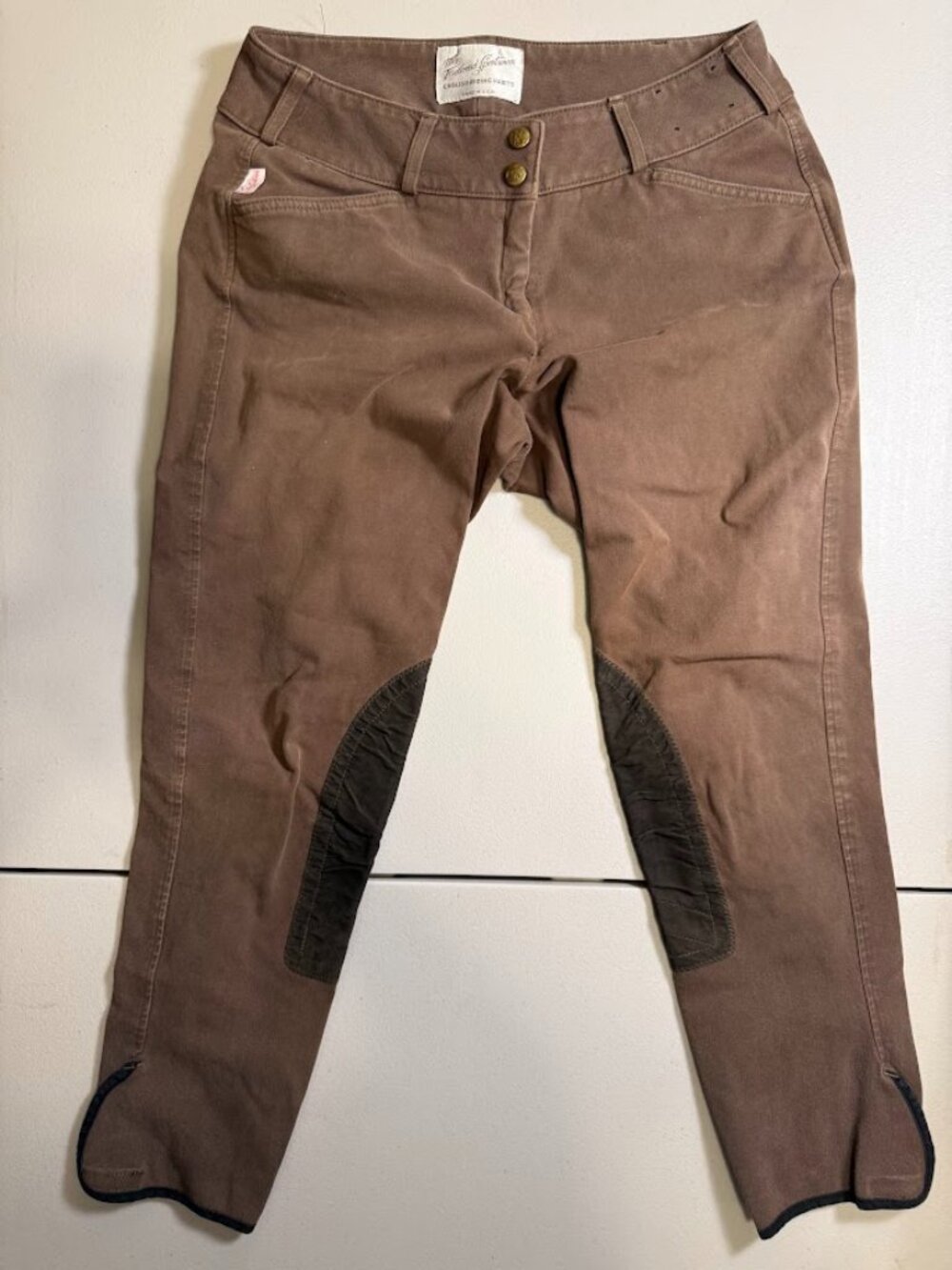The Tailored Sportsman Equestrian Knee Patch Riding Breeches Brown USA Pants